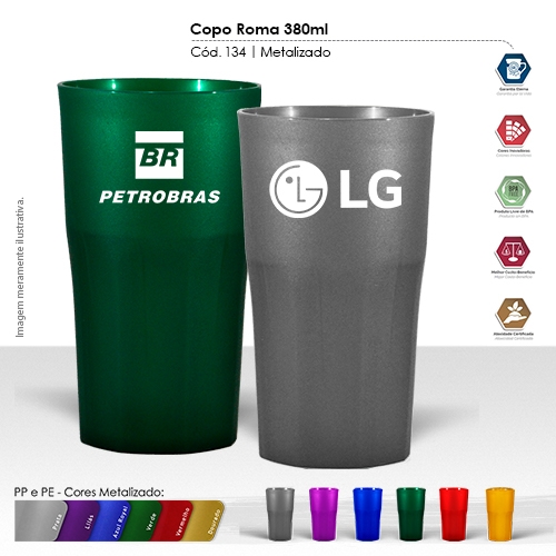 Copos personalizado, Canecas personalizada, Long drink personalizado - COPO Roma 360mL